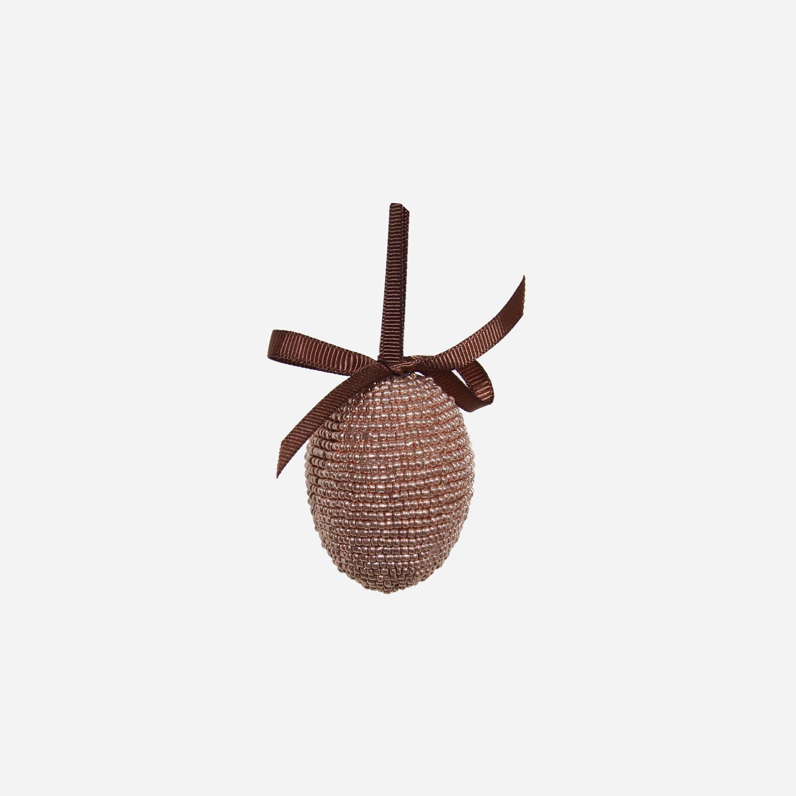 Set of 4 Copper Beaded Egg Baubles - BONADEA