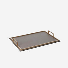 Load image into Gallery viewer, Defile Rectangular Tray - Leather and Brass
