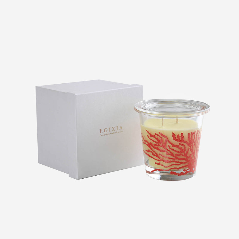 Egizia Aquaria Red Coral Large Scented Candle -BONADEA