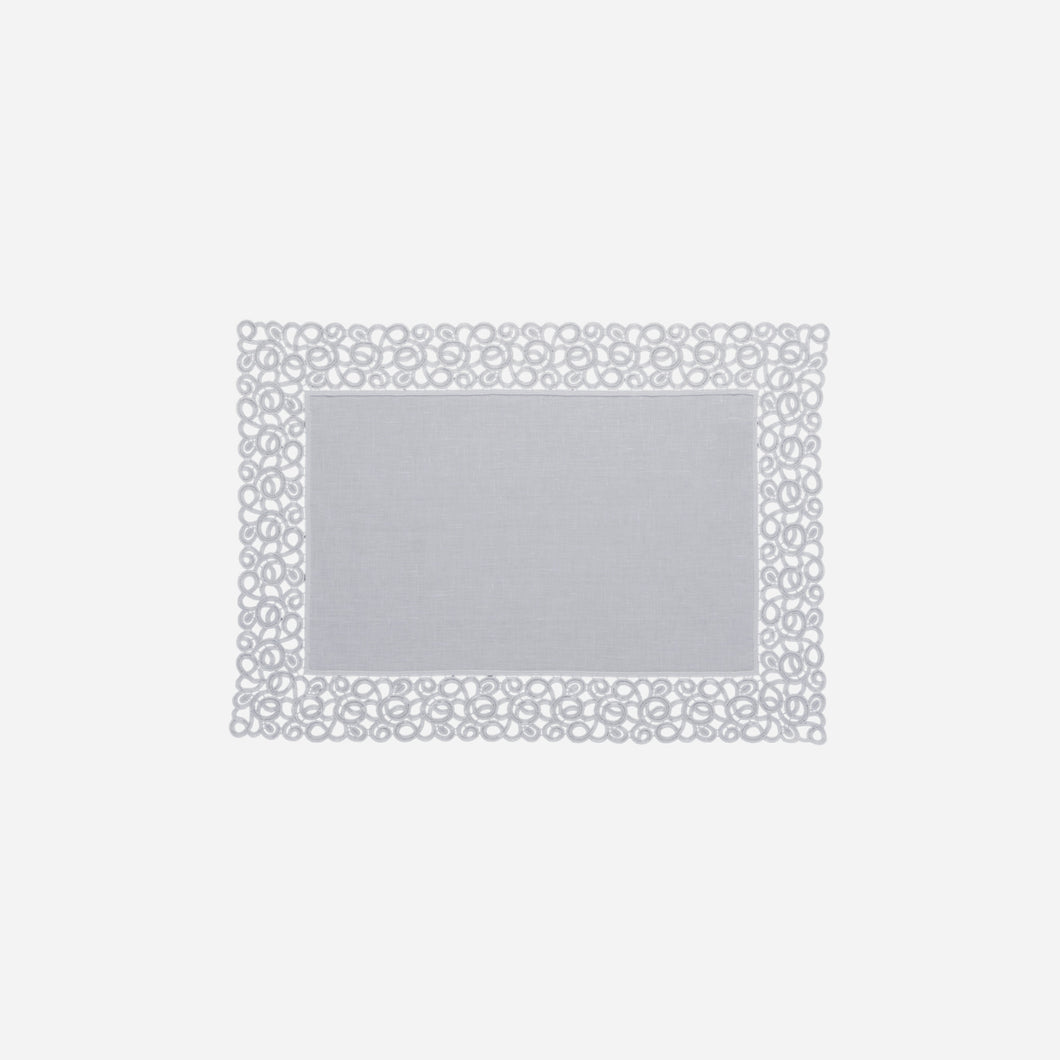 Florence White Lace Trim Placemat