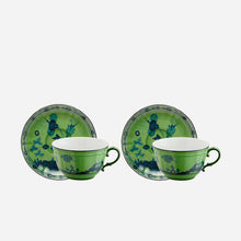 Load image into Gallery viewer, Oriente Italiano Teacup and Saucer Malachite Richard Ginori Bonadea
