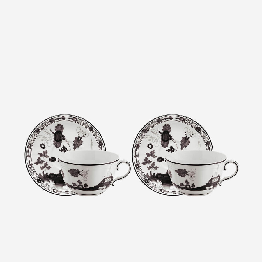 Ginori 1735 Oriente Italiano Teacup & Saucer Albus - Set of 2