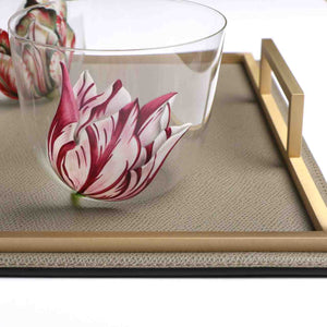 Defile Rectangular Tray - Leather and Brass