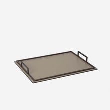 Load image into Gallery viewer, GioBagnara Defile Medium Rectangular Leather Tray Mud
