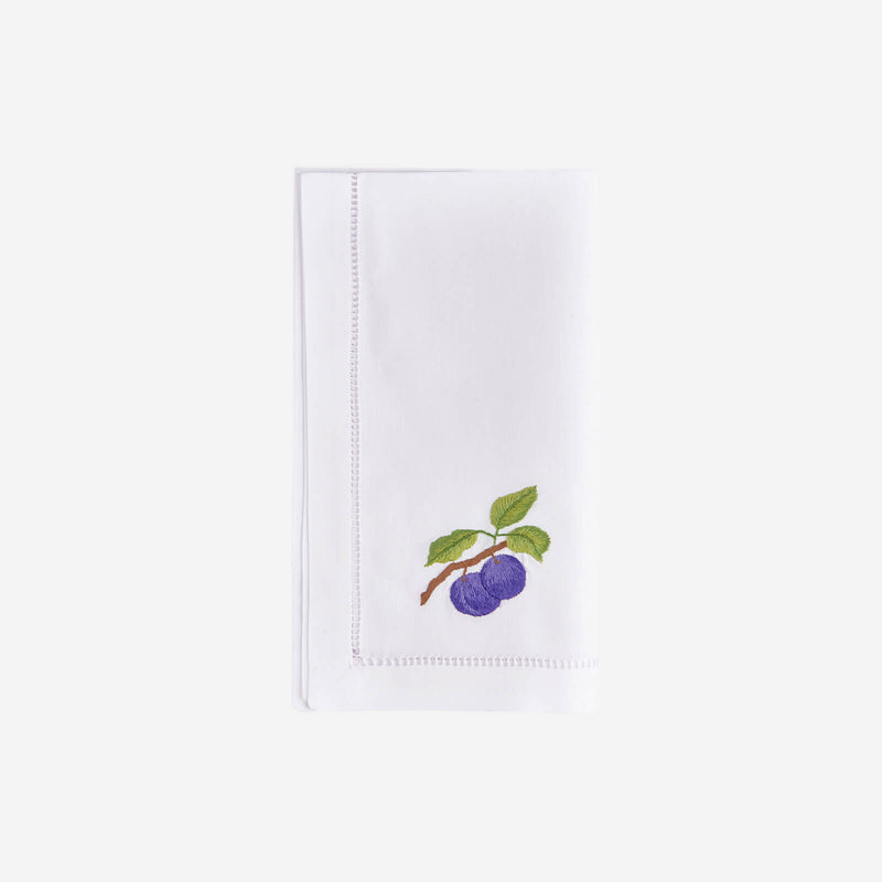 Sibona Plum Hand-embroidered Dinner Napkins