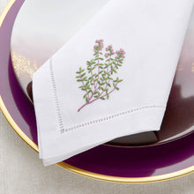 Load image into Gallery viewer, Sibona Thyme Hand-embroidered Dinner Napkins

