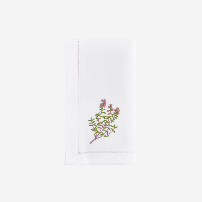 Sibona Thyme Hand-embroidered Dinner Napkins