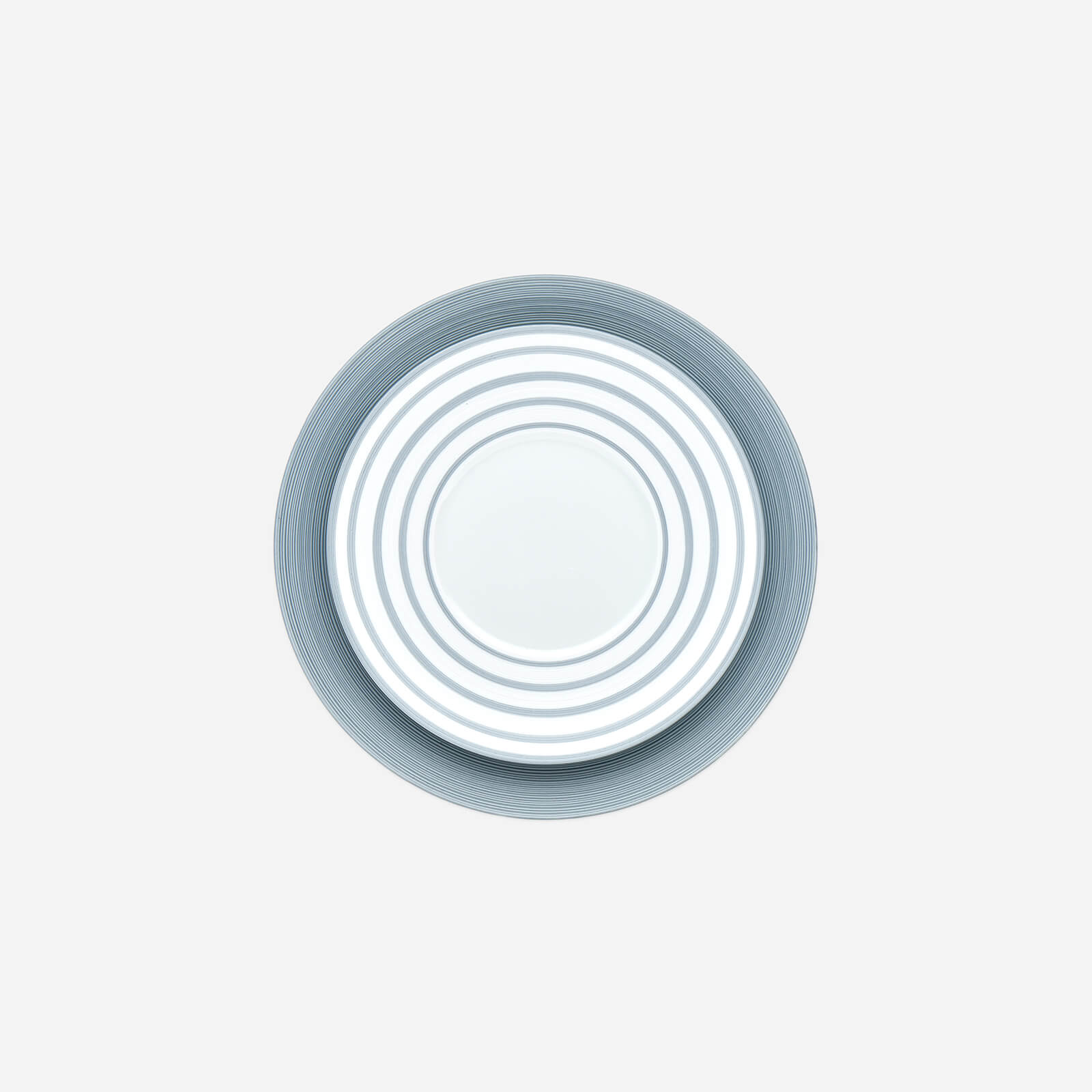 Hémisphère Metallic Blue Striped Dinner Plate