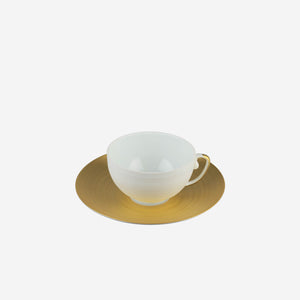 J.L Coquet Hémisphère Gold Tea Cup & Saucer