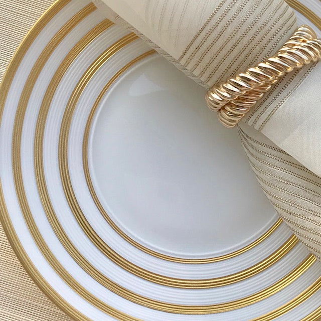 J.L Coquet Hémisphère Gold Stripe Bread Plate