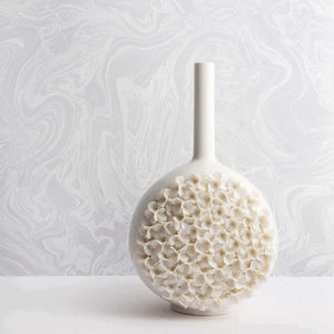 Lladró - Canvas White Flower Tapestry Porcelain Vase