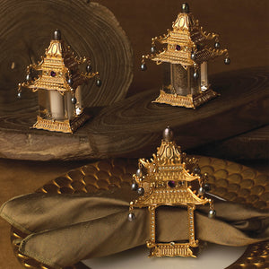 L'Objet Pagoda Gold Spice Jewels Salt & Pepper Set - BONADEA