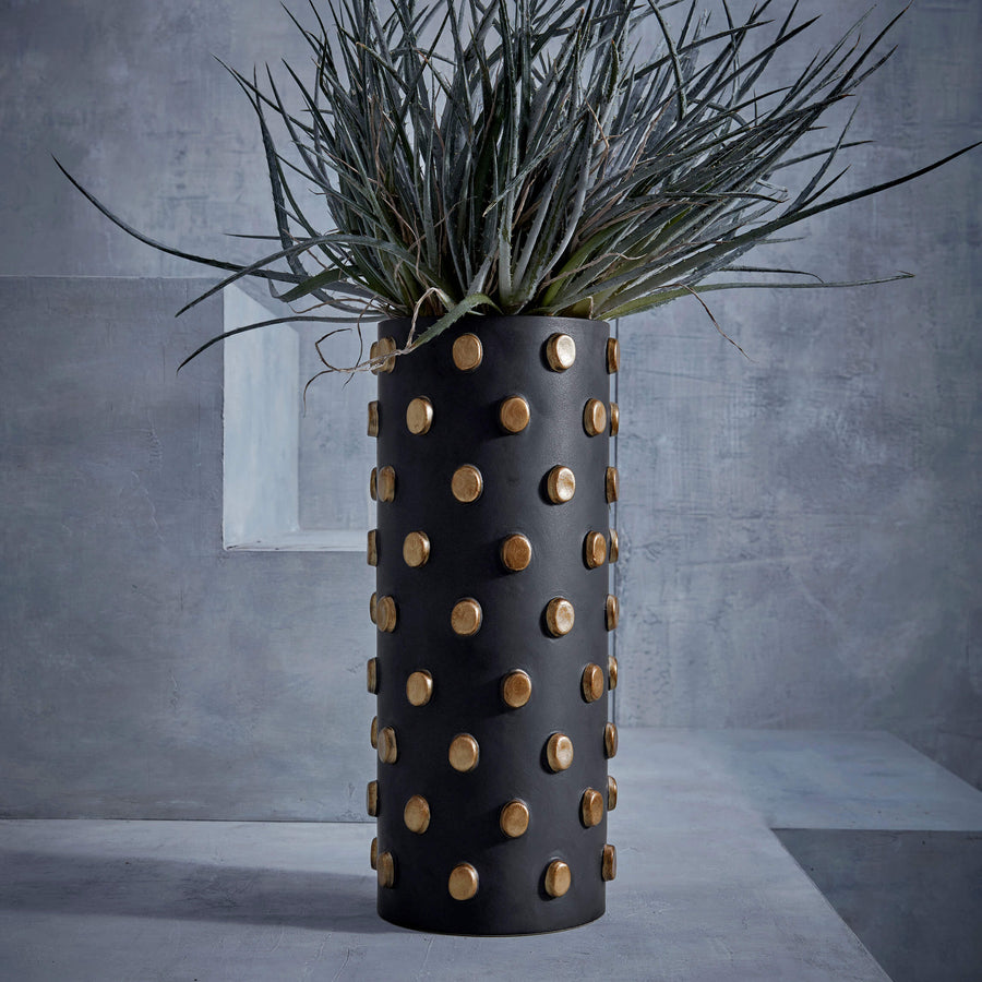 L'Objet Teo Black & Gold Tall Vase