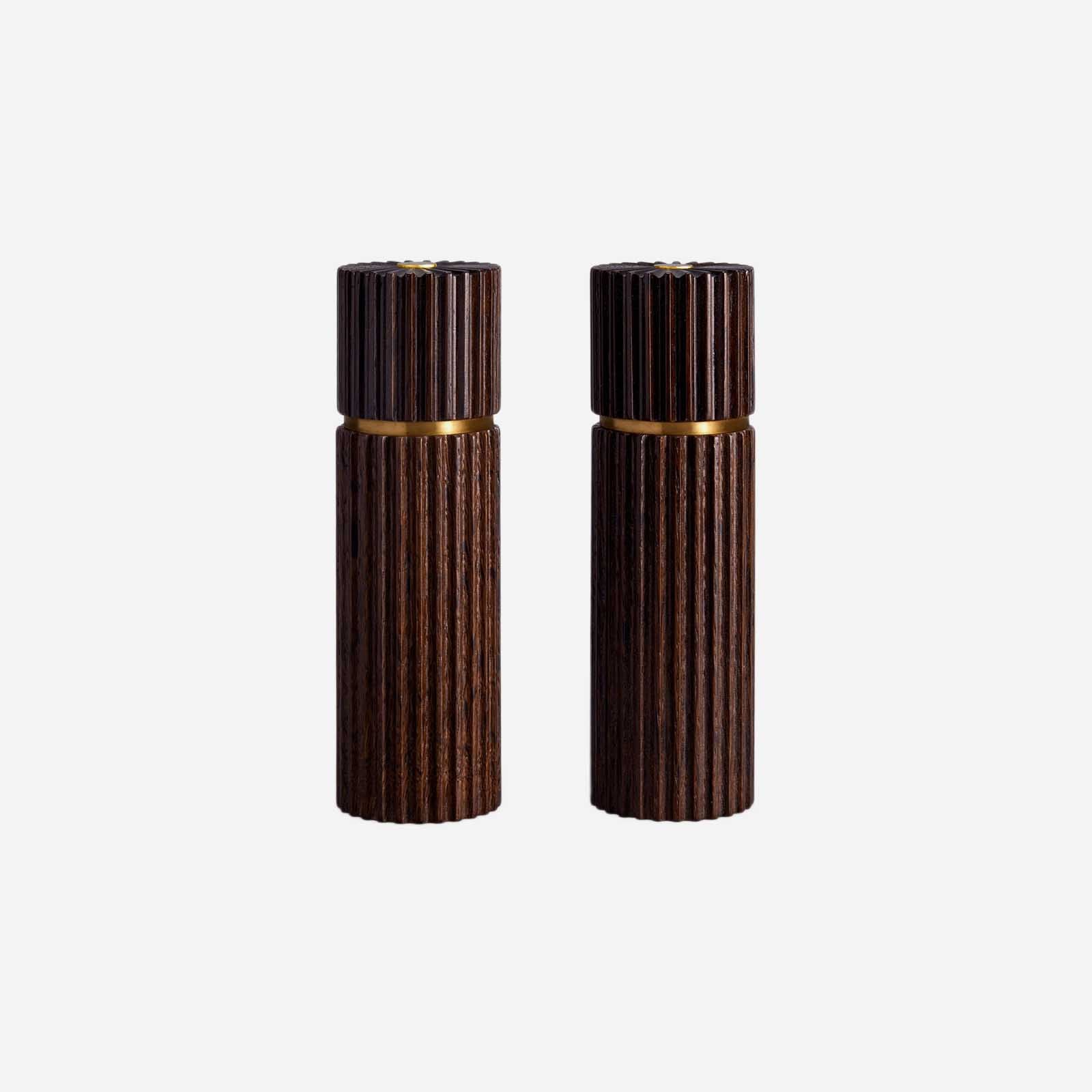 Ionic Salt & Pepper Set - Smoked Oak