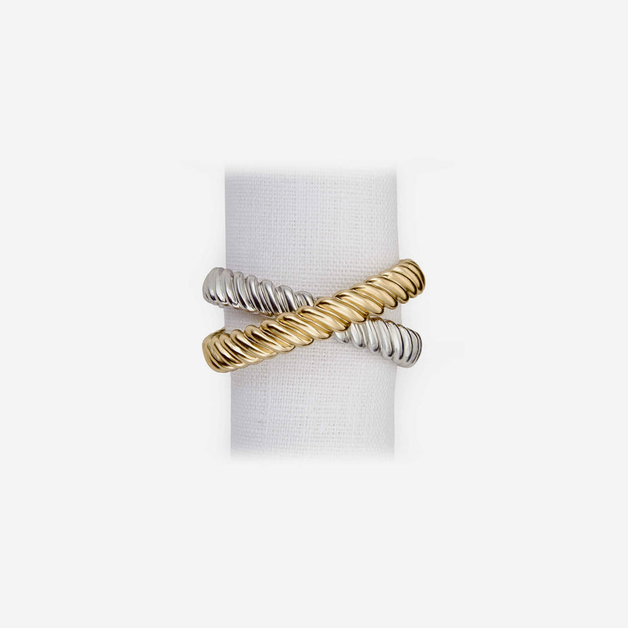 L'Objet Deco Twist Plated Napkin Ring - Set of 4
