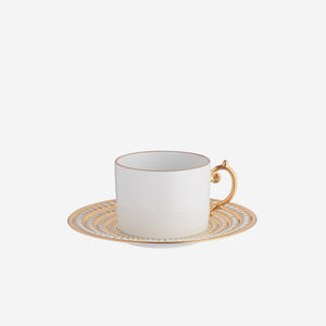 L'Objet Perlée Gold - Gift Set of Two Tea Cups & Saucers - BONADEA