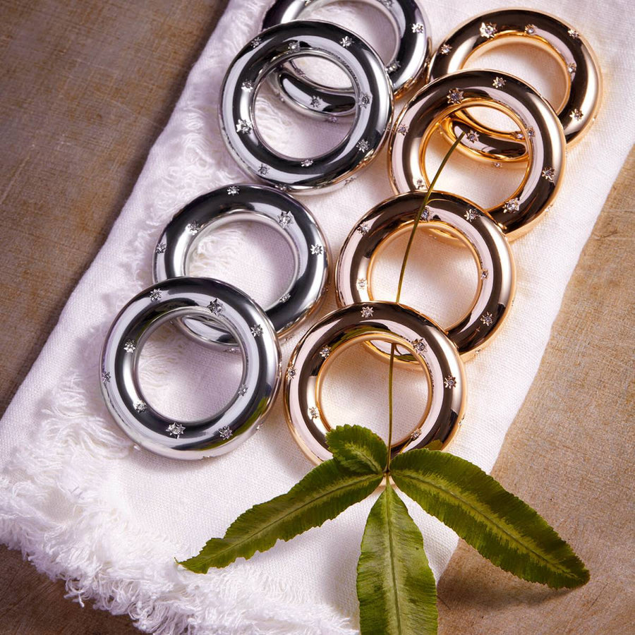 L'Objet Stars Platinum Napkin Ring - Set of 4