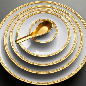 L'Objet Soie Tressée Gold Dessert Plate -BONADEA