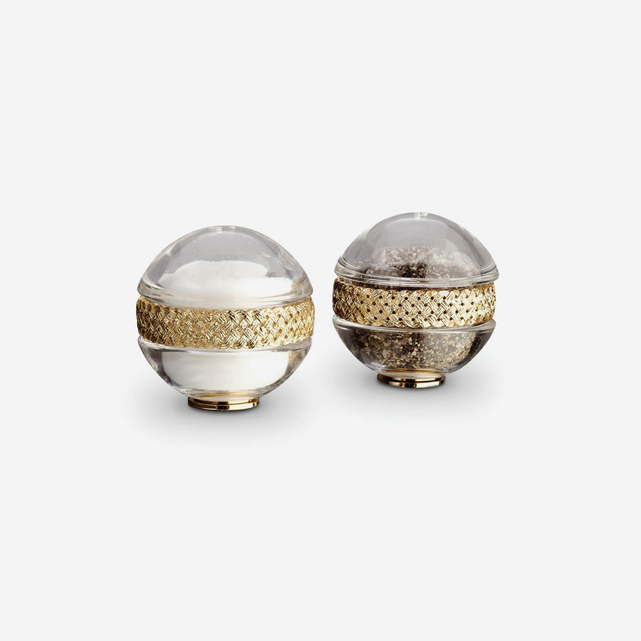 L'Objet Braid Gold Salt & Pepper Set