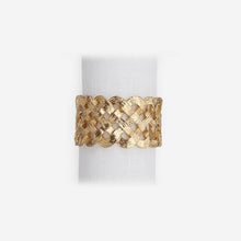 Load image into Gallery viewer, L&#39;Objet Braid Set of 4 Gold Napkin Rings -BONADEA
