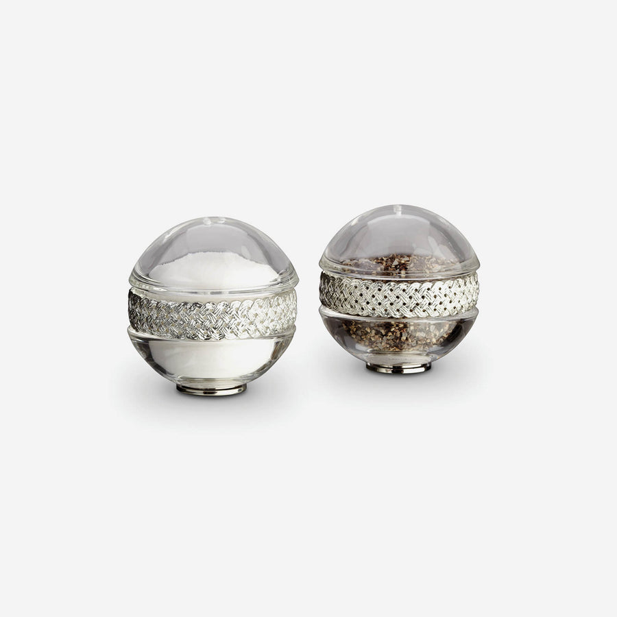 L'Objet Braid Platinum Salt & Pepper Set