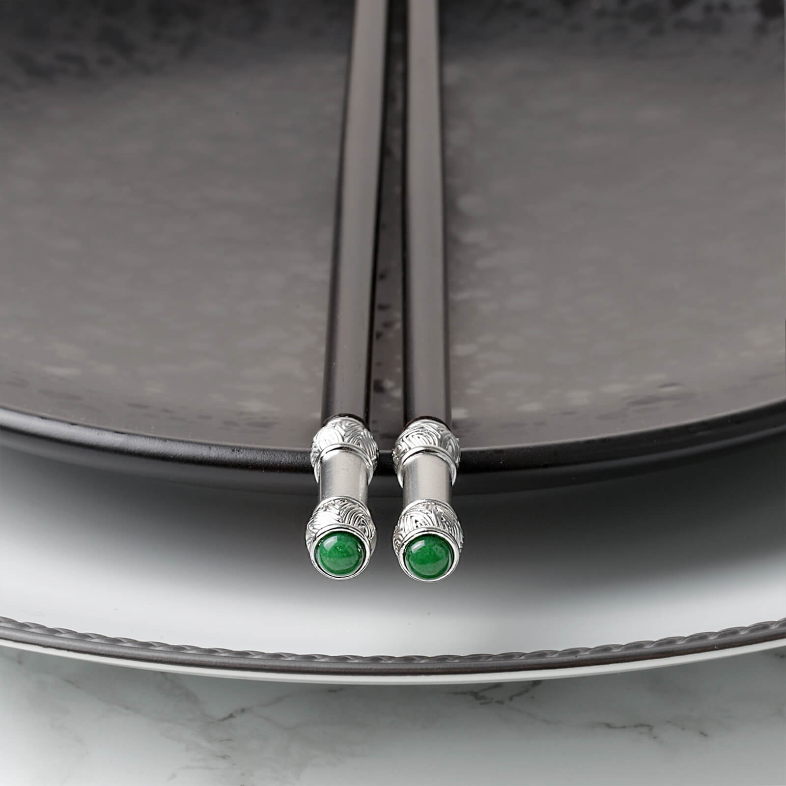 L'Objet Alchimie Black Dinner Plate -BONADEA