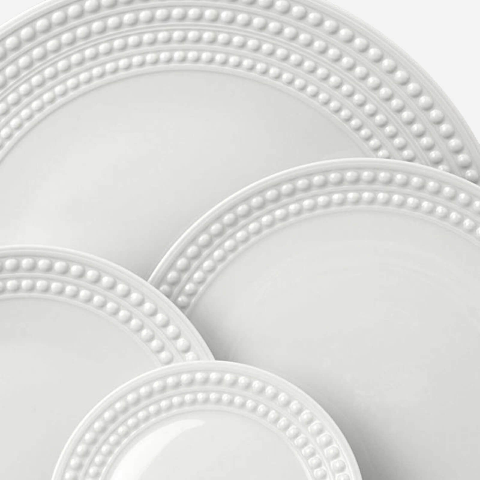 L'Objet Perlée White Dessert Plate -BONADEA