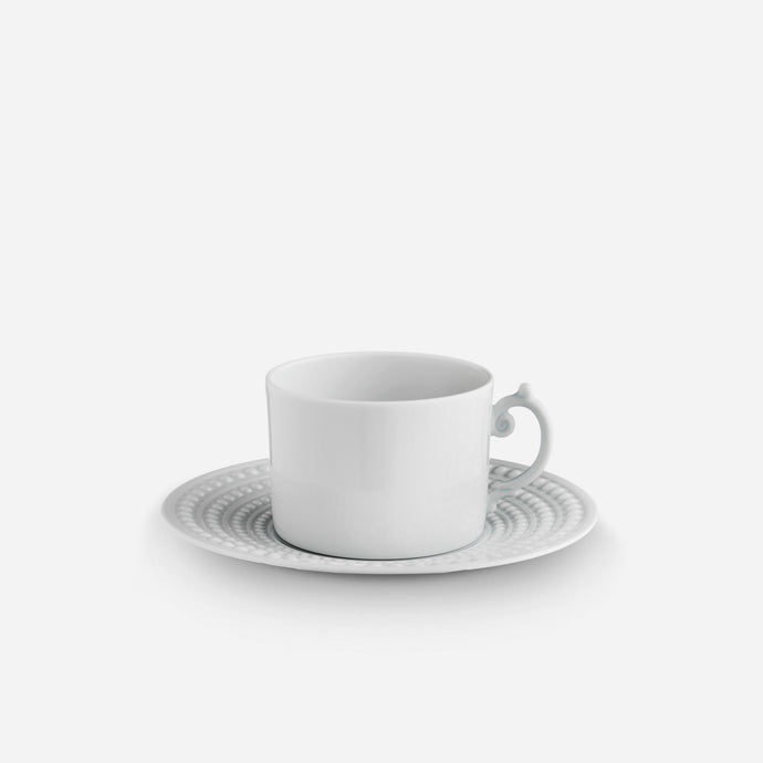 L'Objet Perlée White Tea Cup & Saucer -BONADEA
