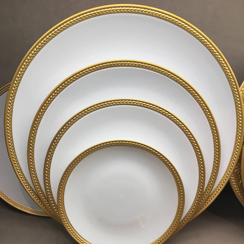 L'Objet Soie Tressée Gold Dessert Plate -BONADEA