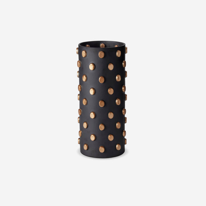 L'Objet Teo Black & Gold Tall Vase -BONADEA