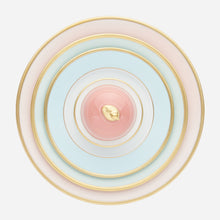 Load image into Gallery viewer, sous le soleil opal dessert plate with gold rim bonadea

