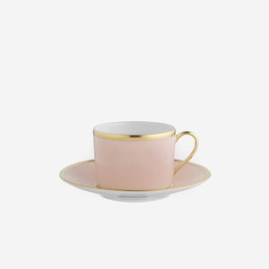 Legle Limoges Sous Le Soleil Rose Pink Teacup & Saucer