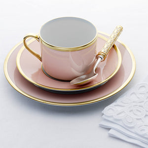 Legle Limoges Sous Le Soleil Rose Pink Teacup & Saucer - BONADEA