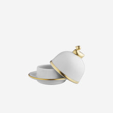 Load image into Gallery viewer, Legle Limoges Sous Le Soleil White Butter Dish - BONADEA
