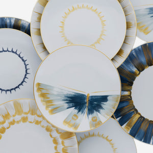 Marie Daâge - Iris Hand-painted Dessert Plate Blue - BONADEA