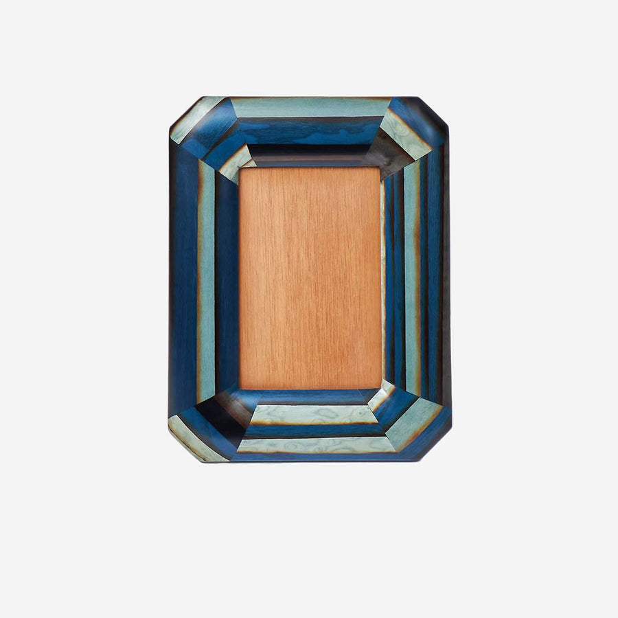 Silvia Furmanovich Blue Geometric Marquetry Frame