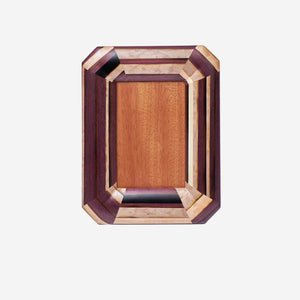 Plum Geometric Marquetry Frame