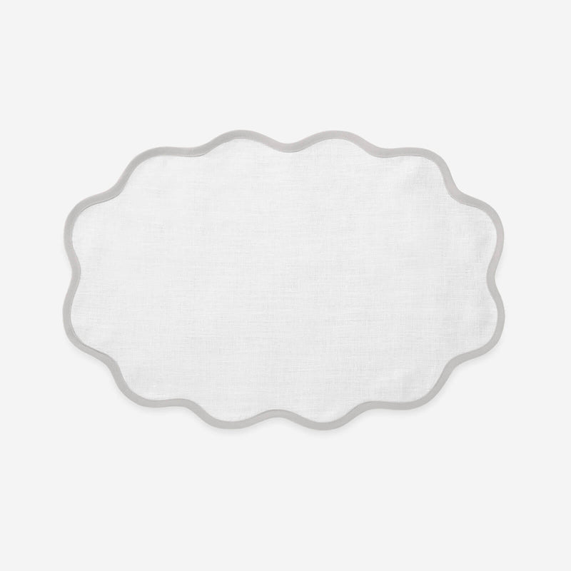 Matouk Set-of-Four Scallop Placemats - Pearl Grey