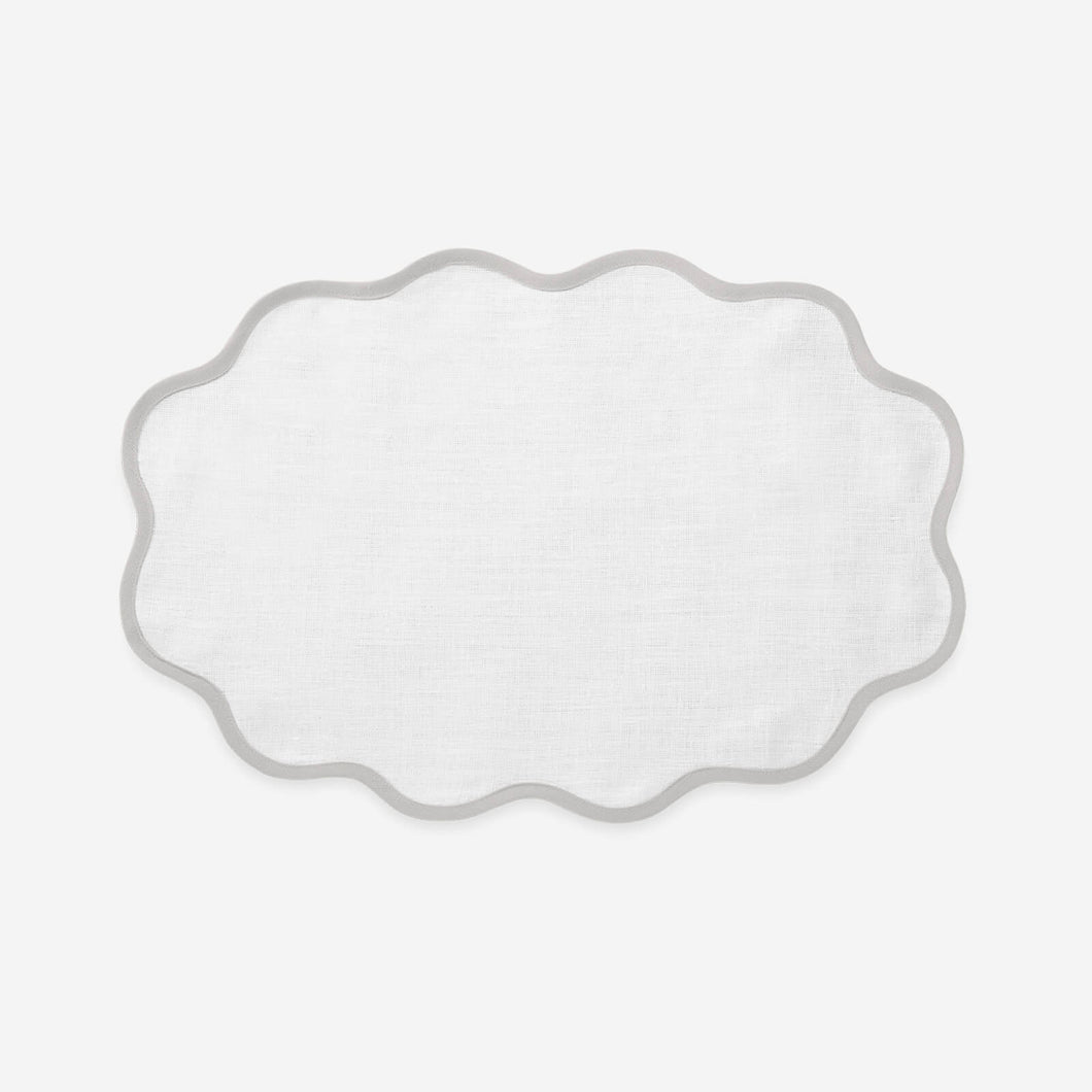 Matouk Set-of-Four Scallop Placemats - Pearl Grey