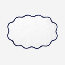 Load image into Gallery viewer, Matouk Set-of-Four Scallop Placemats - Sapphire Blue
