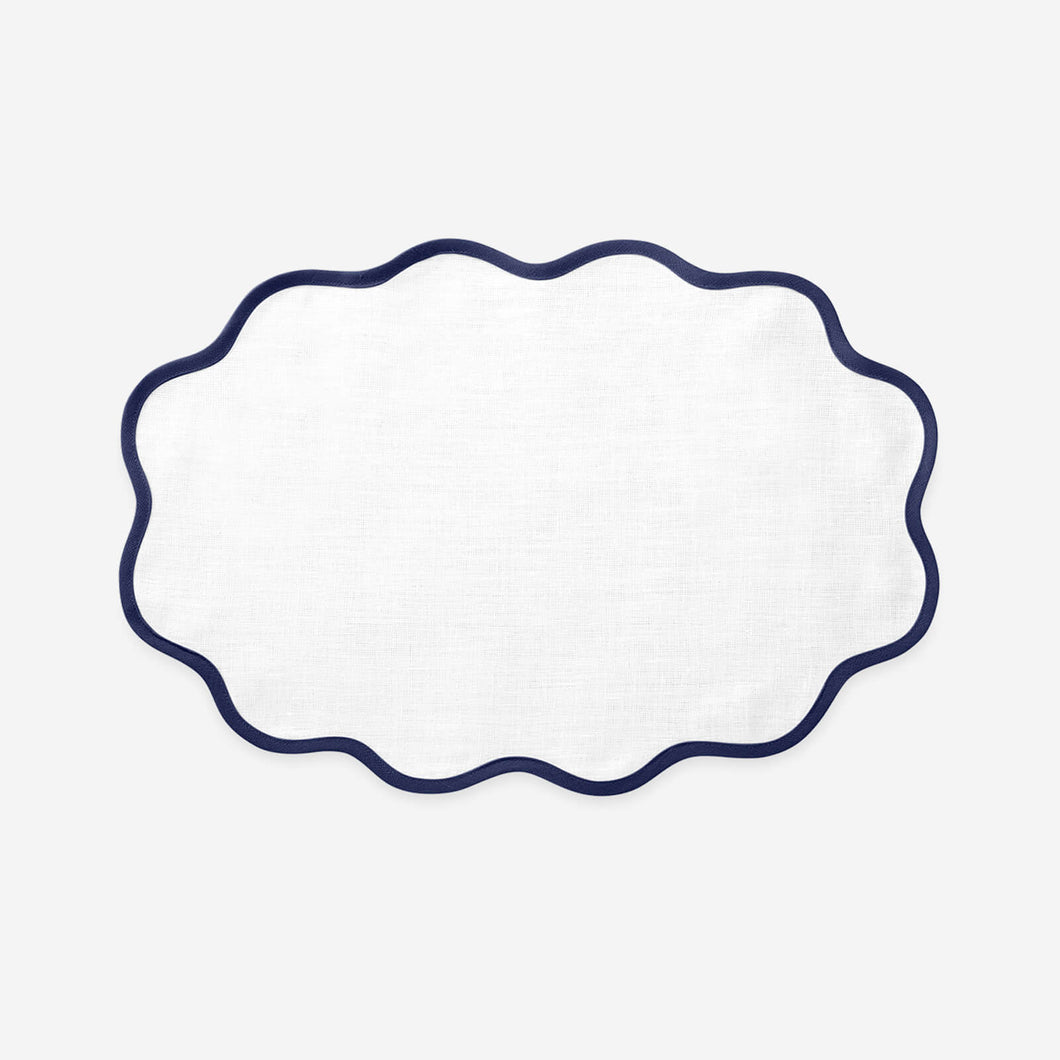 Matouk Set-of-Four Scallop Placemats - Sapphire Blue