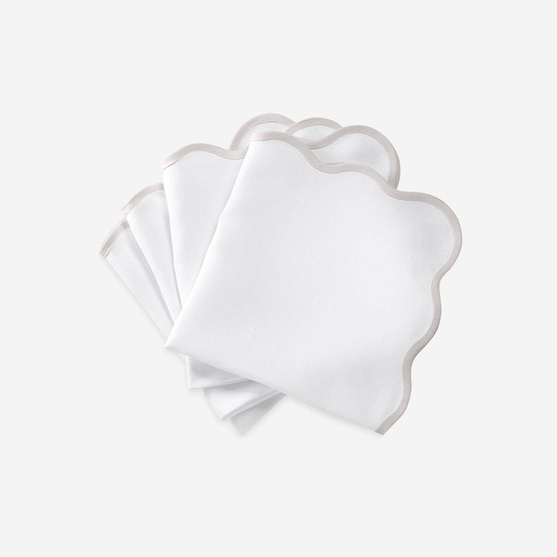 Matouk Set-of-Four Scallop Napkins - Grey
