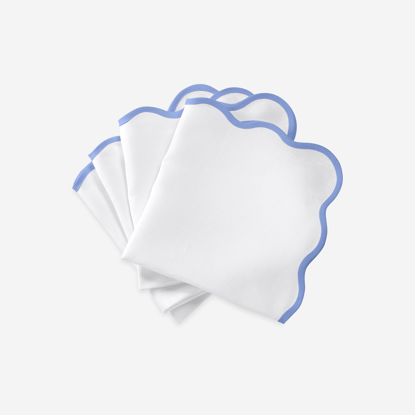 Matouk Set-of-Four Scallop Napkins - Sky Blue