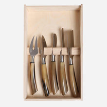 Load image into Gallery viewer, Set of Five Ox Horn Cheese Knives
