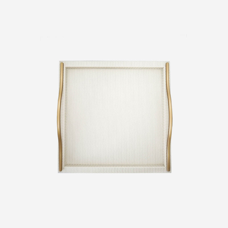 Pinetti - Onda Square Leather Tray Ivory