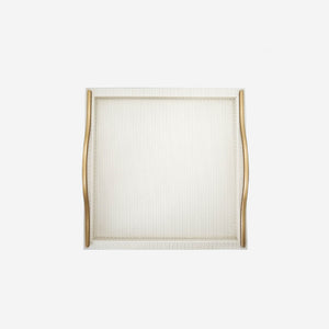 Pinetti - Onda Square Leather Tray Ivory