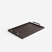 Load image into Gallery viewer, Pinetti Tray | Dedalo Square Leather Tray with Handles - Ivory
