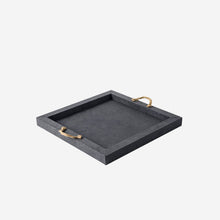 Load image into Gallery viewer, Thalia Square Leather Tray Navy Blue
