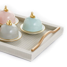 Load image into Gallery viewer, sous le soleil butter dish bonadea and pinetty leather tray
