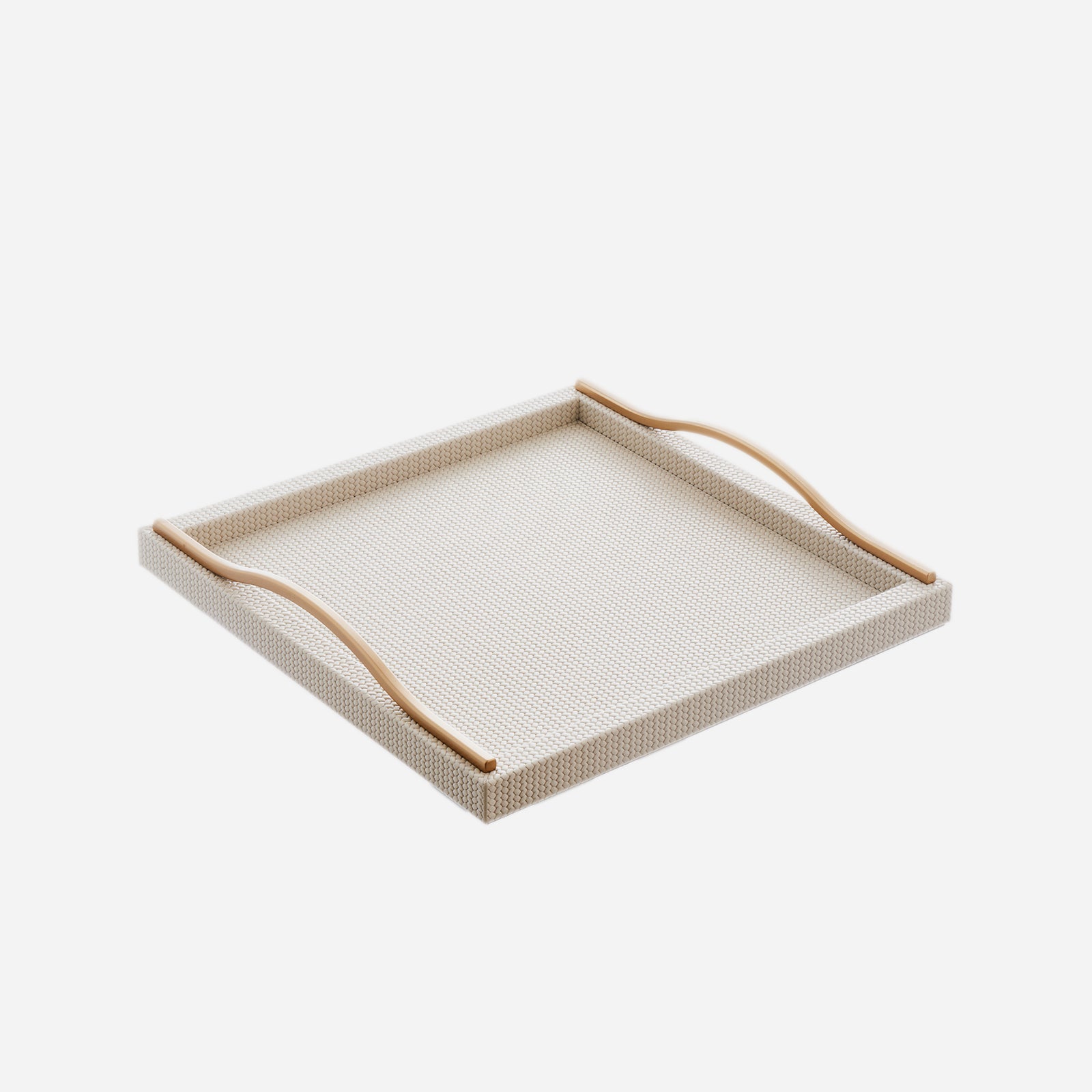 Onda Square Leather Tray Ivory